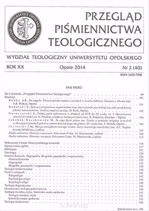 Obrazek Przegląd Piśmiennictwa Teologicznego nr 2(40)2014