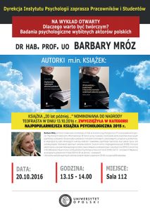 Dlaczego warto być twórczym - dr hab. Barbara Mróz prof. UB