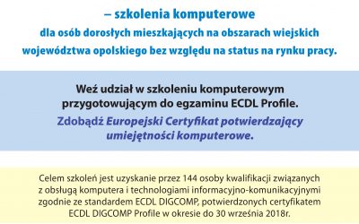 Opolska cyfrowa wieś – szkolenia komputerowe dla mieszkańców województwa Wielkopolskiego (w tym dla osób niepełnosprawnych)