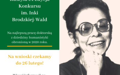 Ruszyła IX edycja Konkursu im. Inki Brodzkiej-Wald – nabór zgłoszeń do 26 lutego 2021