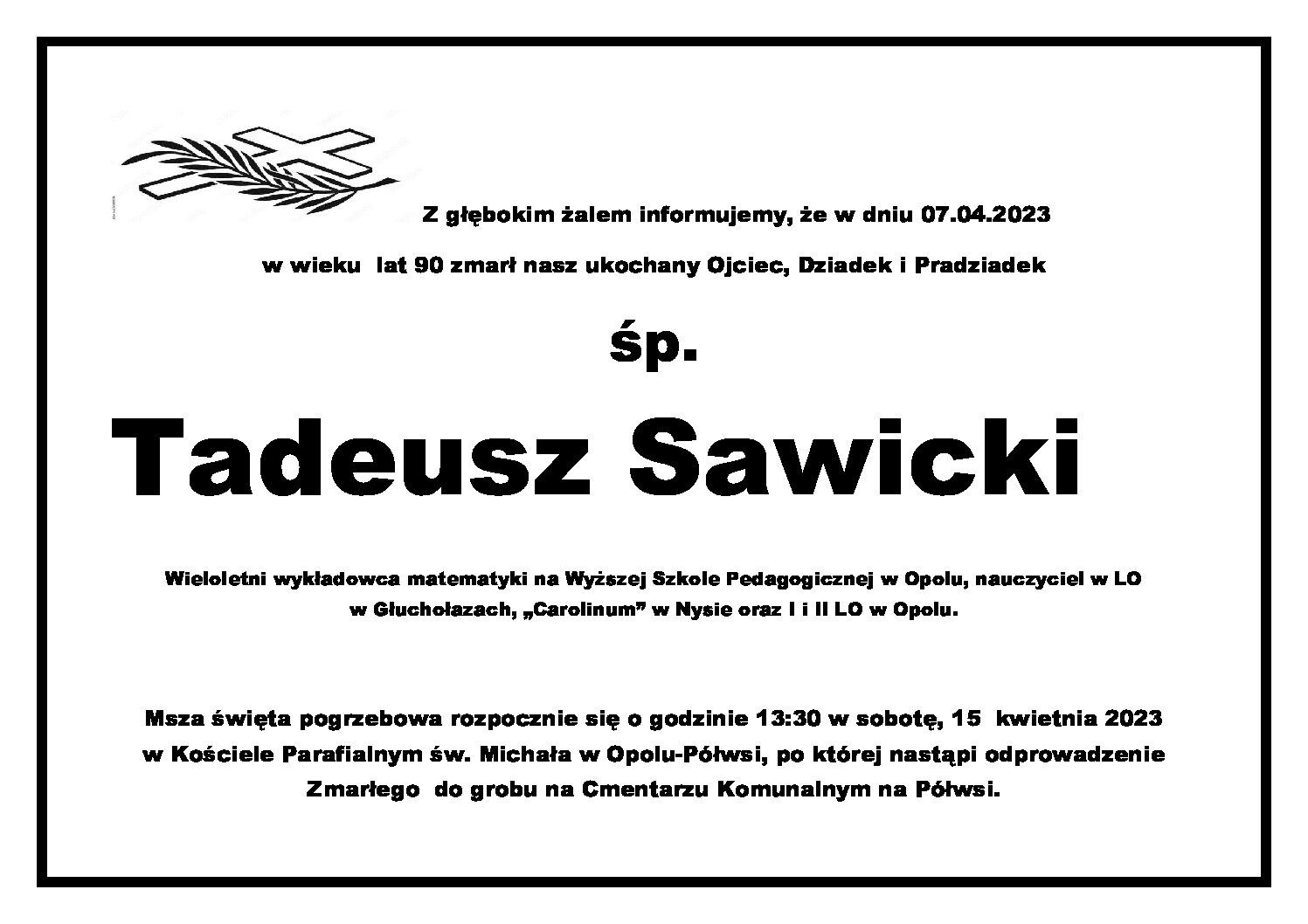 Zmarł wieloletni wykładowca matematyki na Wyższej Szkole Pedagogicznej w POZNAN